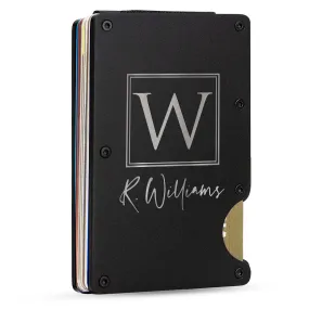 Personalized Card Holder - Custom Metal Card Holder, Initial Card Holder