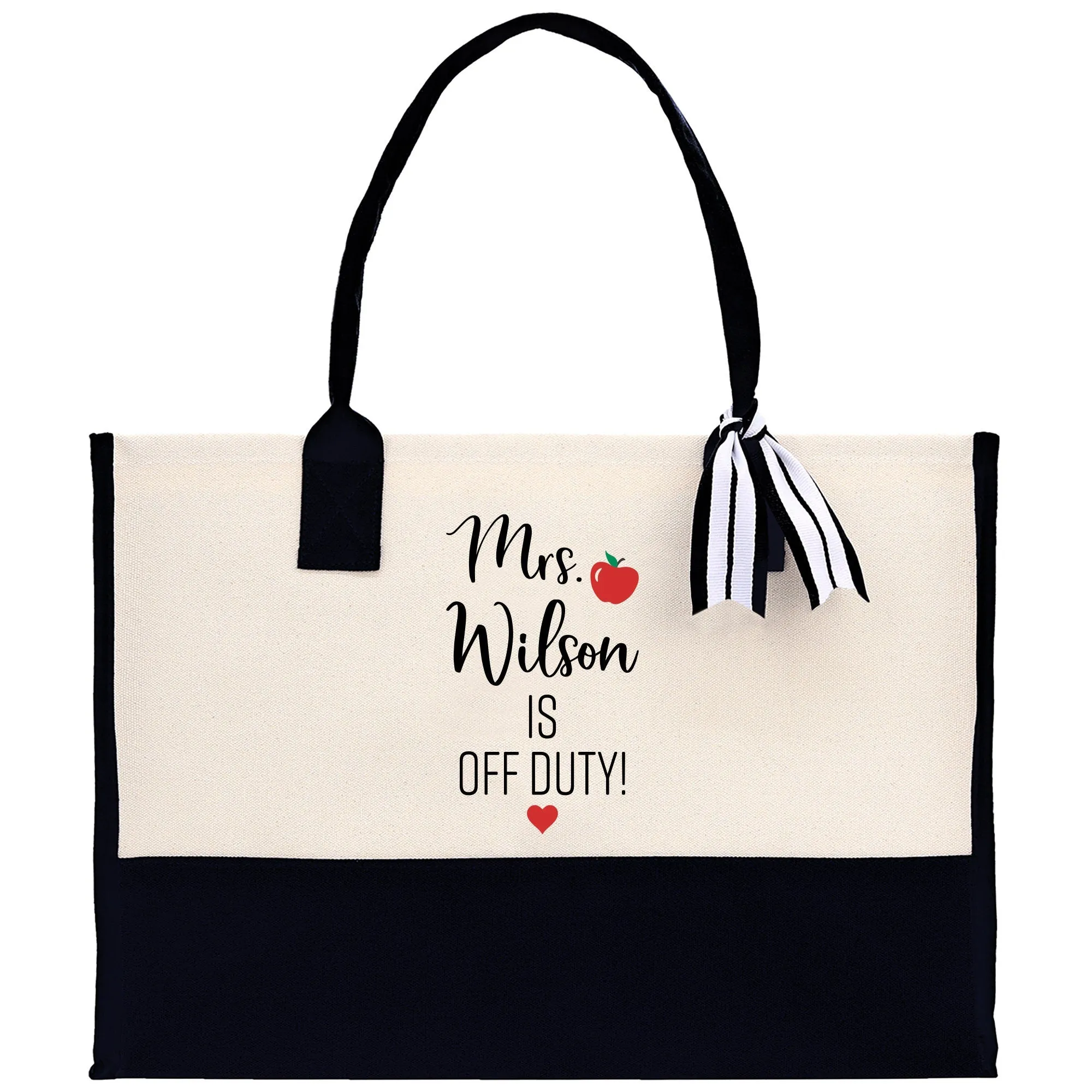 Personalized Teacher Cotton Canvas Tote Bag Gift for Teachers Teacher Life Tote Custom Teacher Appreciation Gift Bag Teacher Name Bag