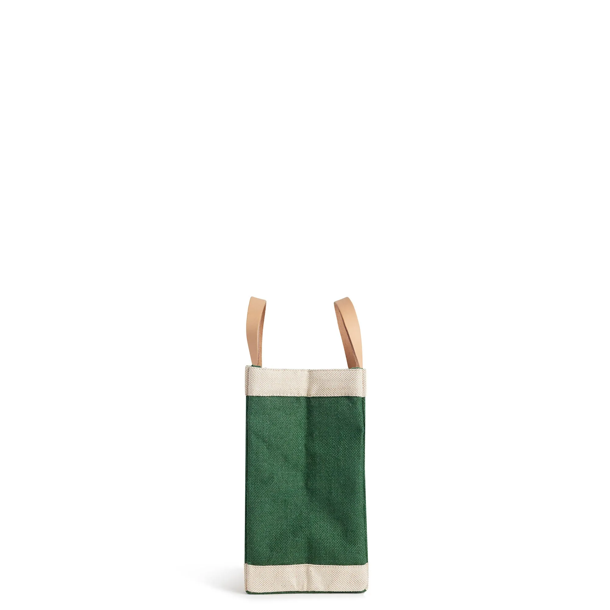 Petite Market Bag in Field Green with Black Monogram