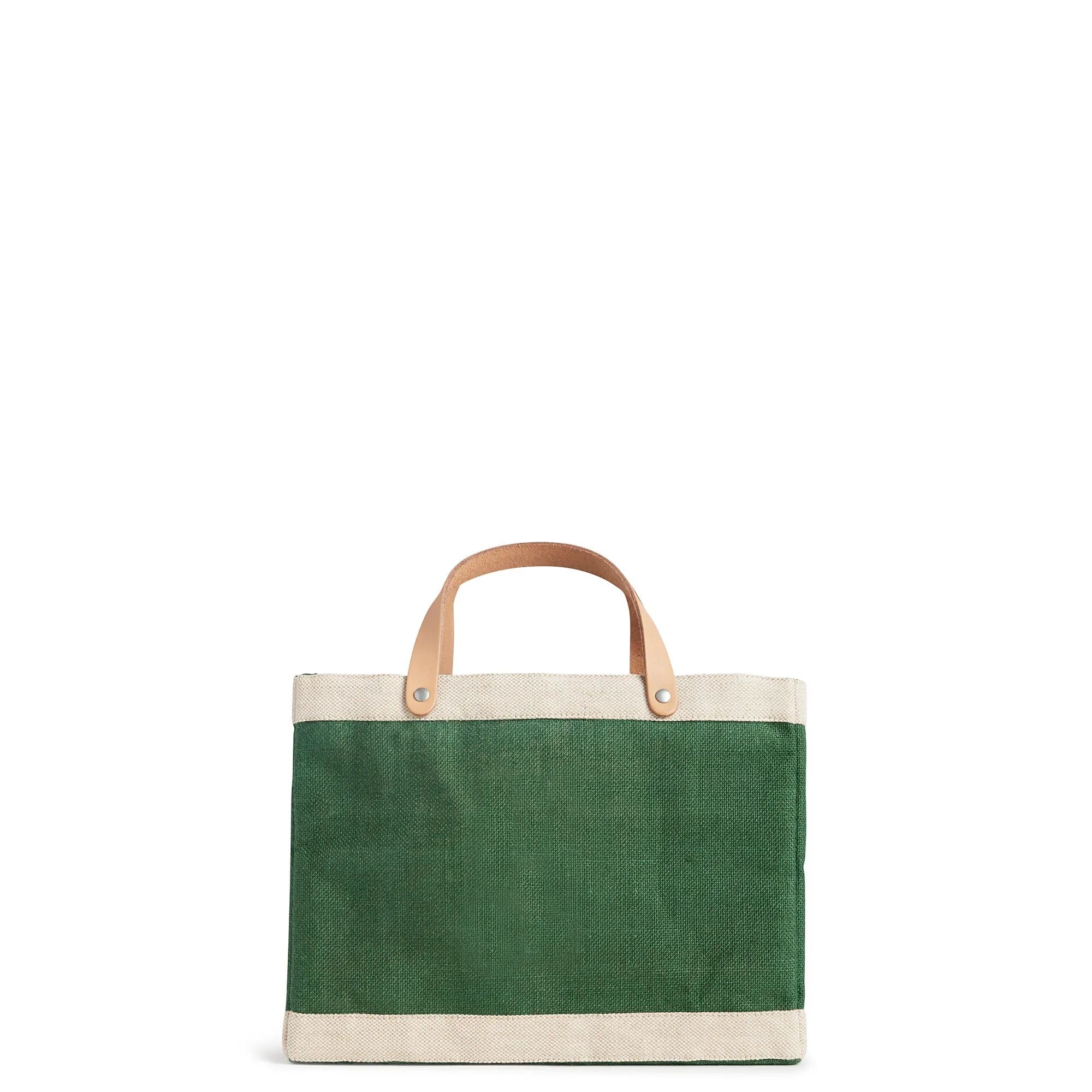 Petite Market Bag in Field Green with Black Monogram