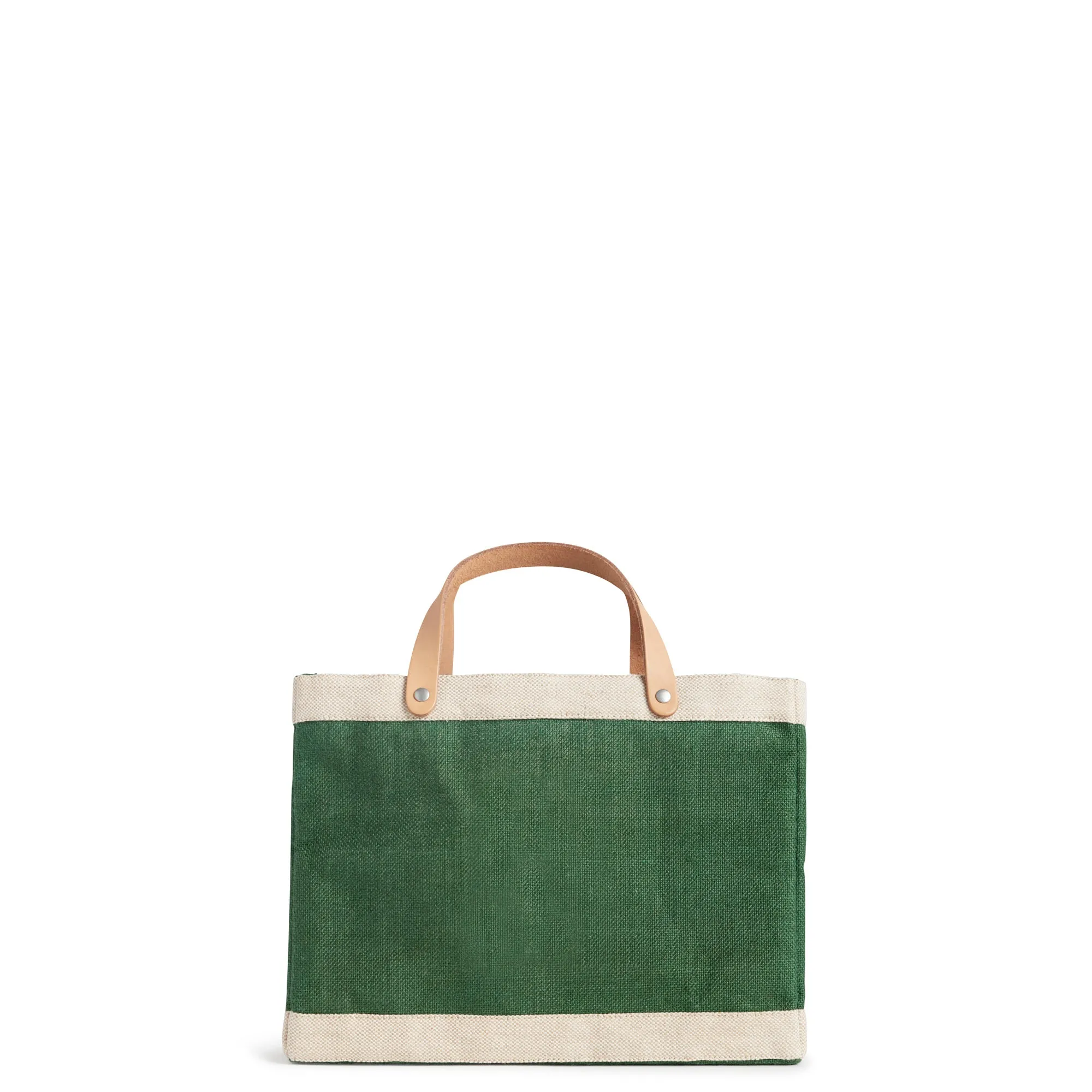 Petite Market Bag in Field Green with Black Monogram