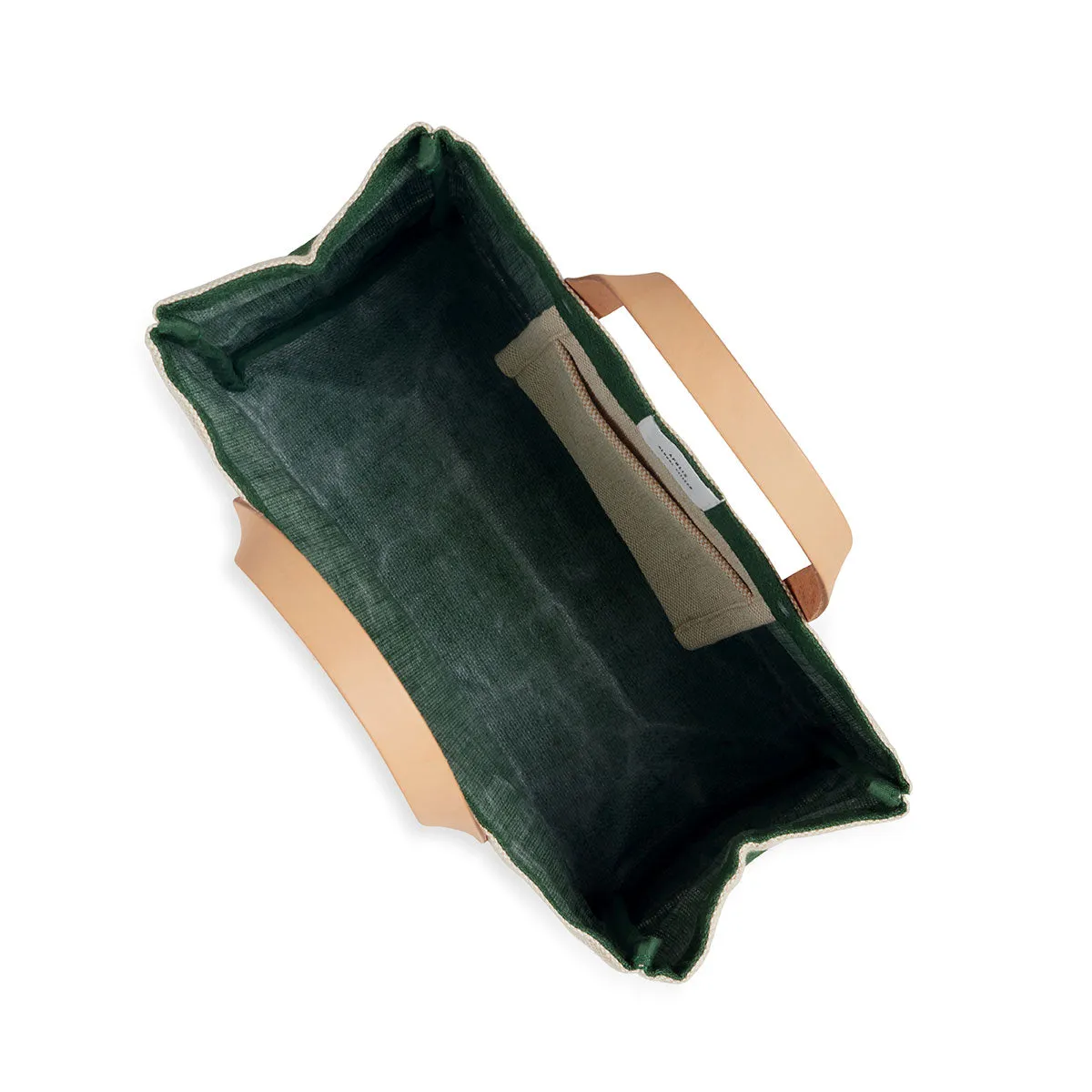 Petite Market Bag in Field Green with Black Monogram