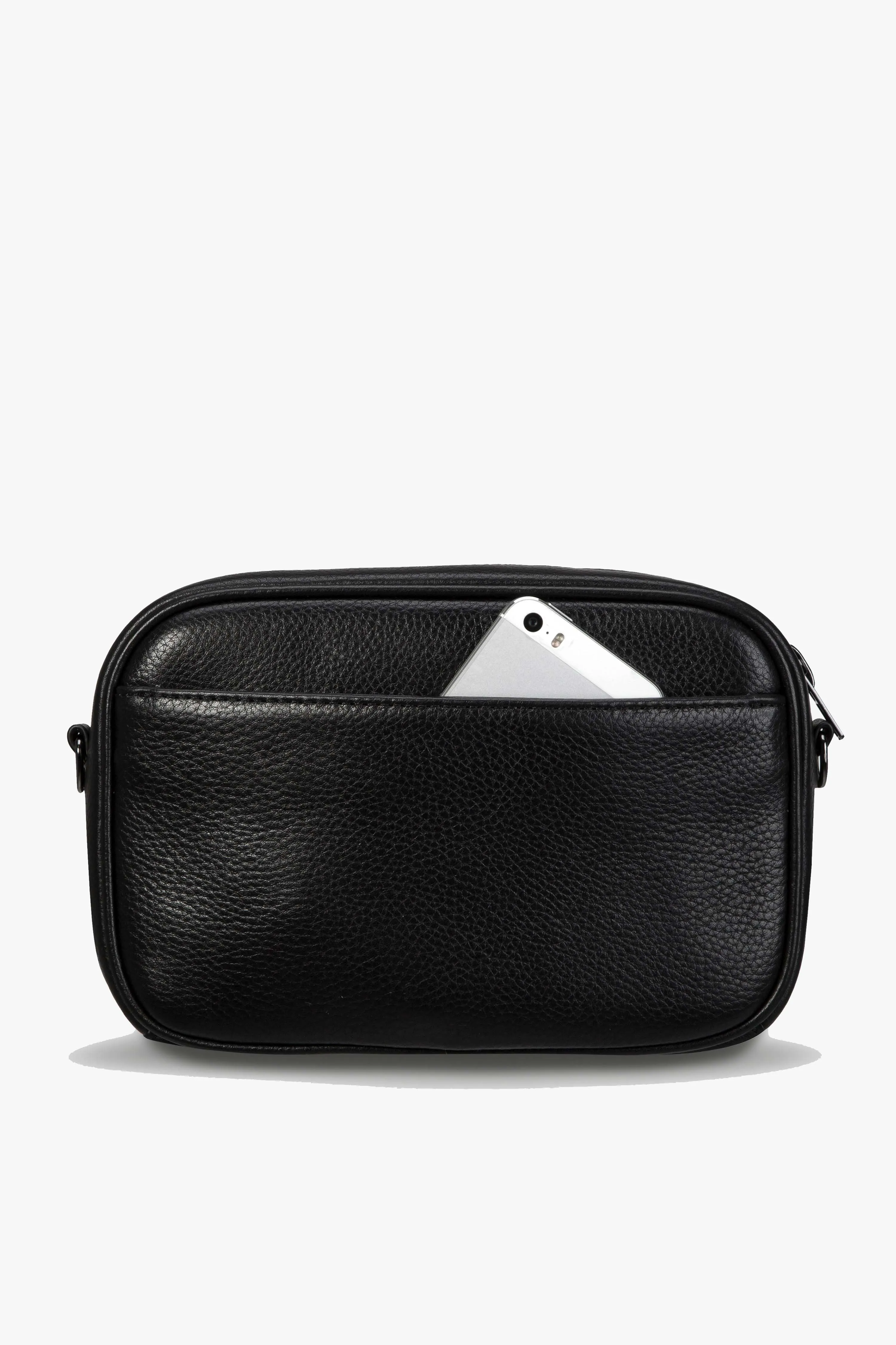 Plunder Black Crossbody Bag Webbed Strap