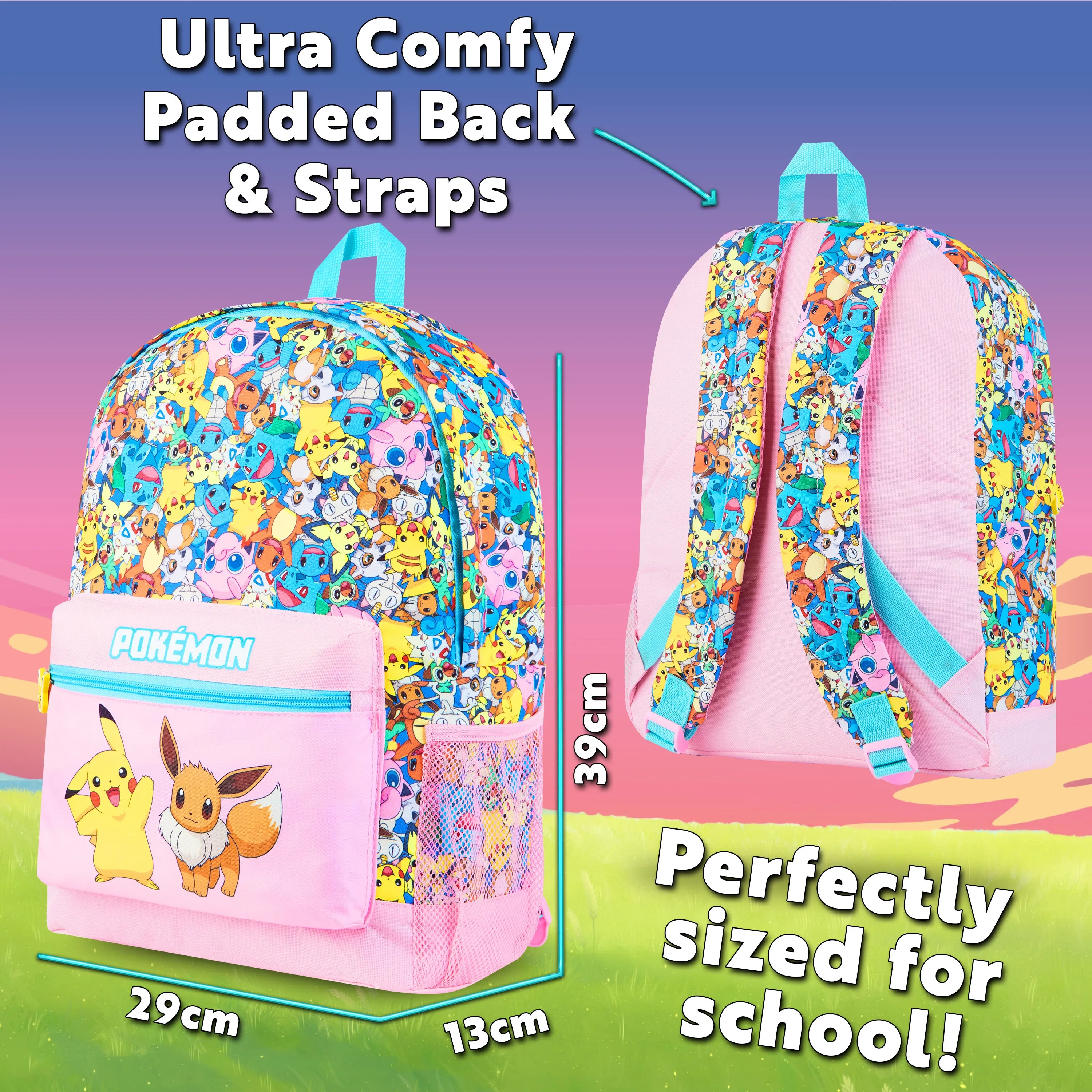 Pokemon Backpacks for Girls and Boys - Eevee and Pikachu Backpack
