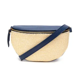 Raffia Sling Bag Navy