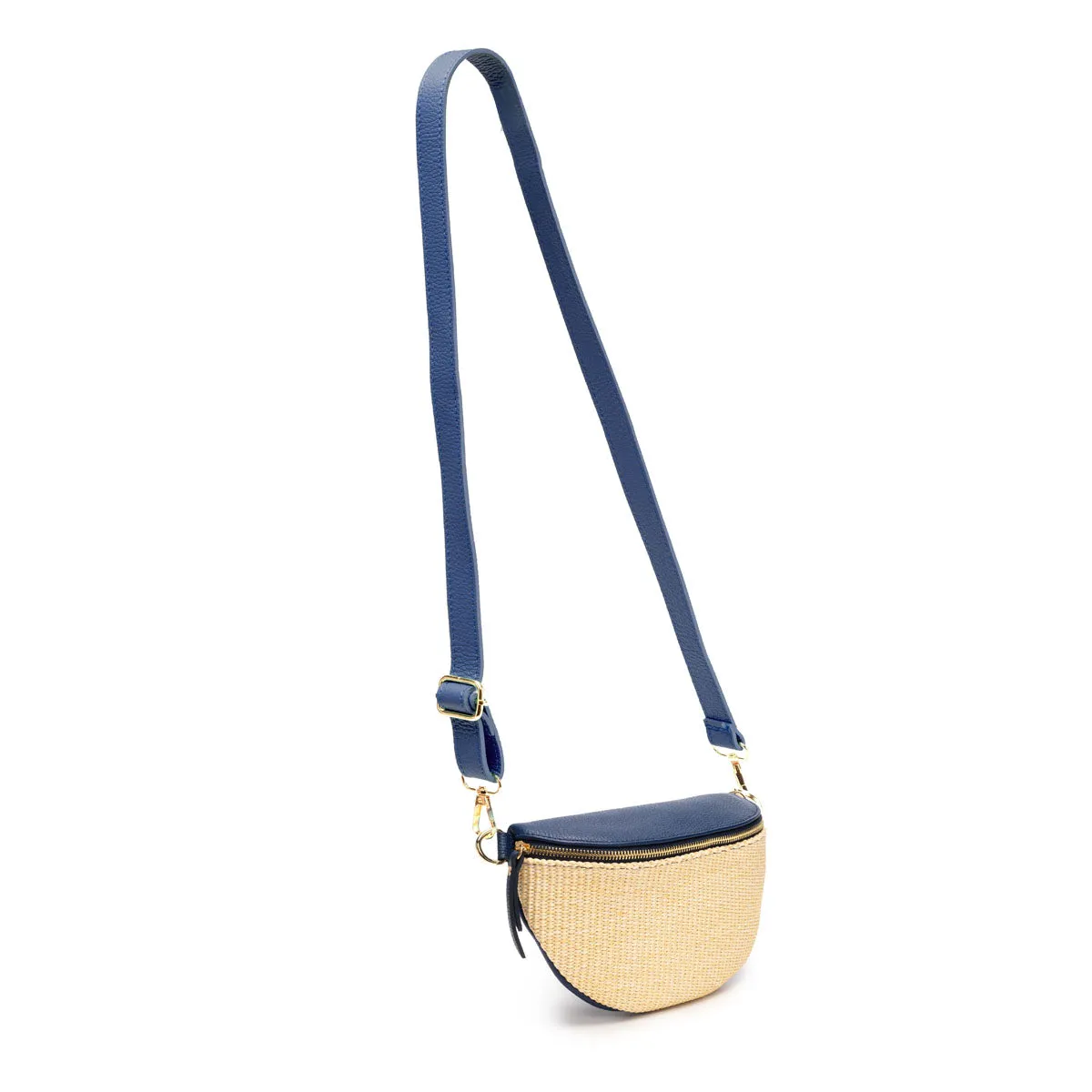 Raffia Sling Bag Navy