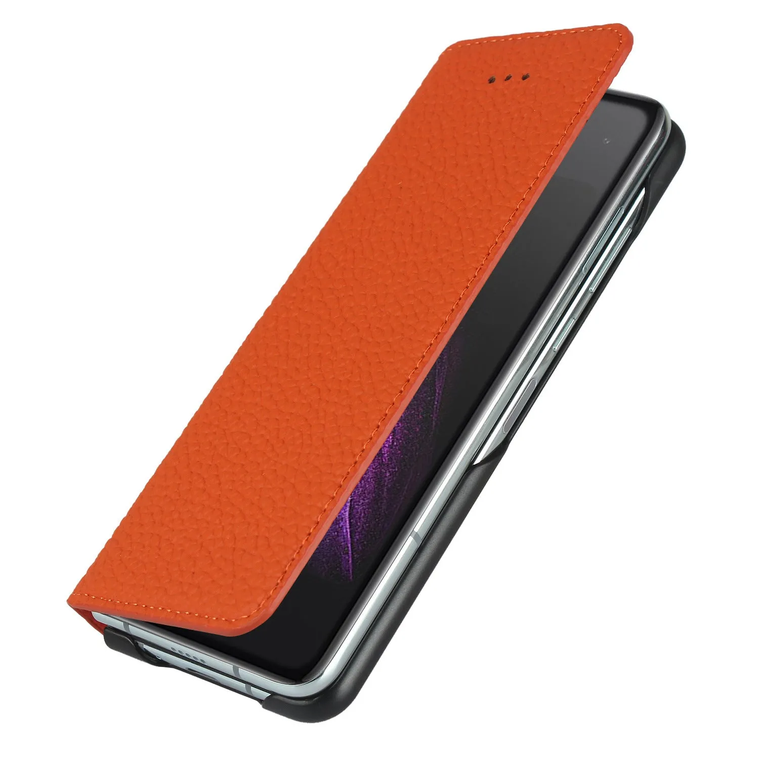 Samsung Galaxy Z fold Bracket leather Black Shockproof phone case for card slot wallet