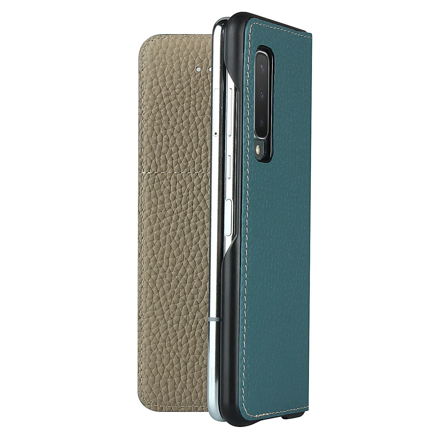 Samsung Galaxy Z fold Bracket leather Black Shockproof phone case for card slot wallet