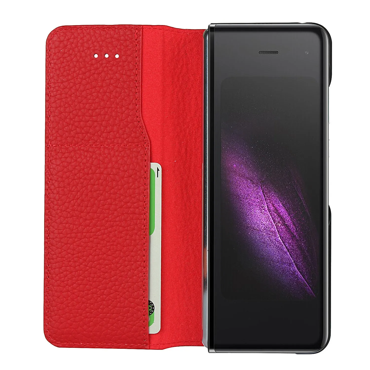 Samsung Galaxy Z fold Bracket leather Black Shockproof phone case for card slot wallet
