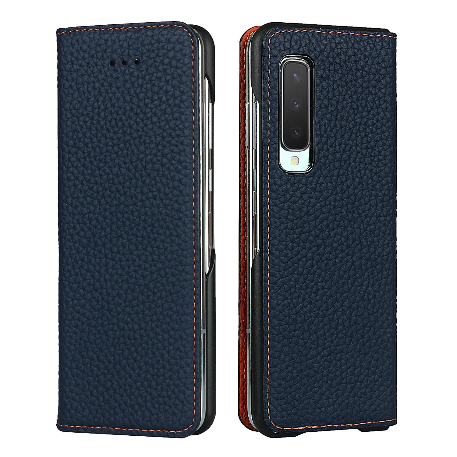 Samsung Galaxy Z fold Bracket leather Black Shockproof phone case for card slot wallet