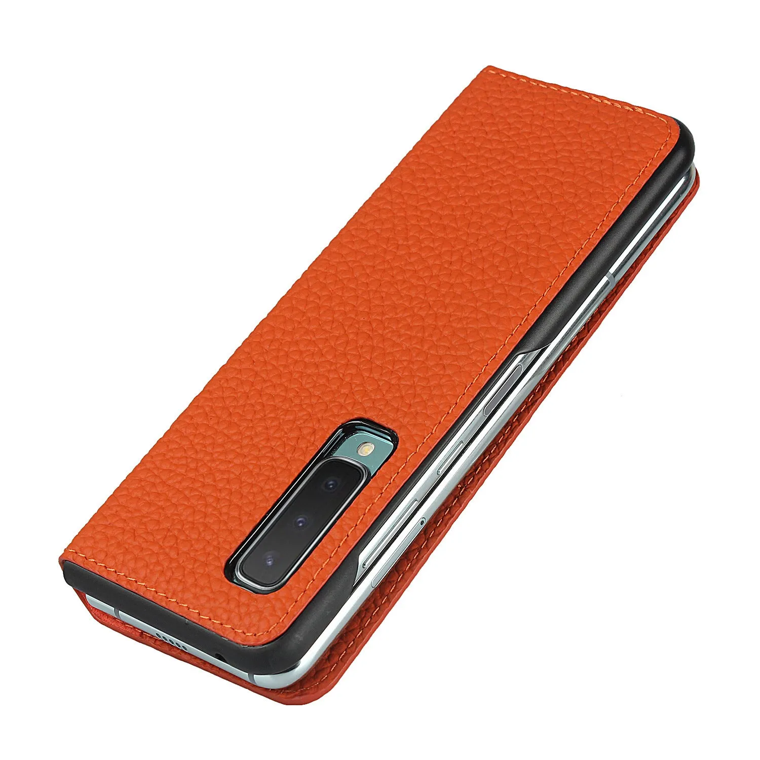 Samsung Galaxy Z fold Bracket leather Black Shockproof phone case for card slot wallet