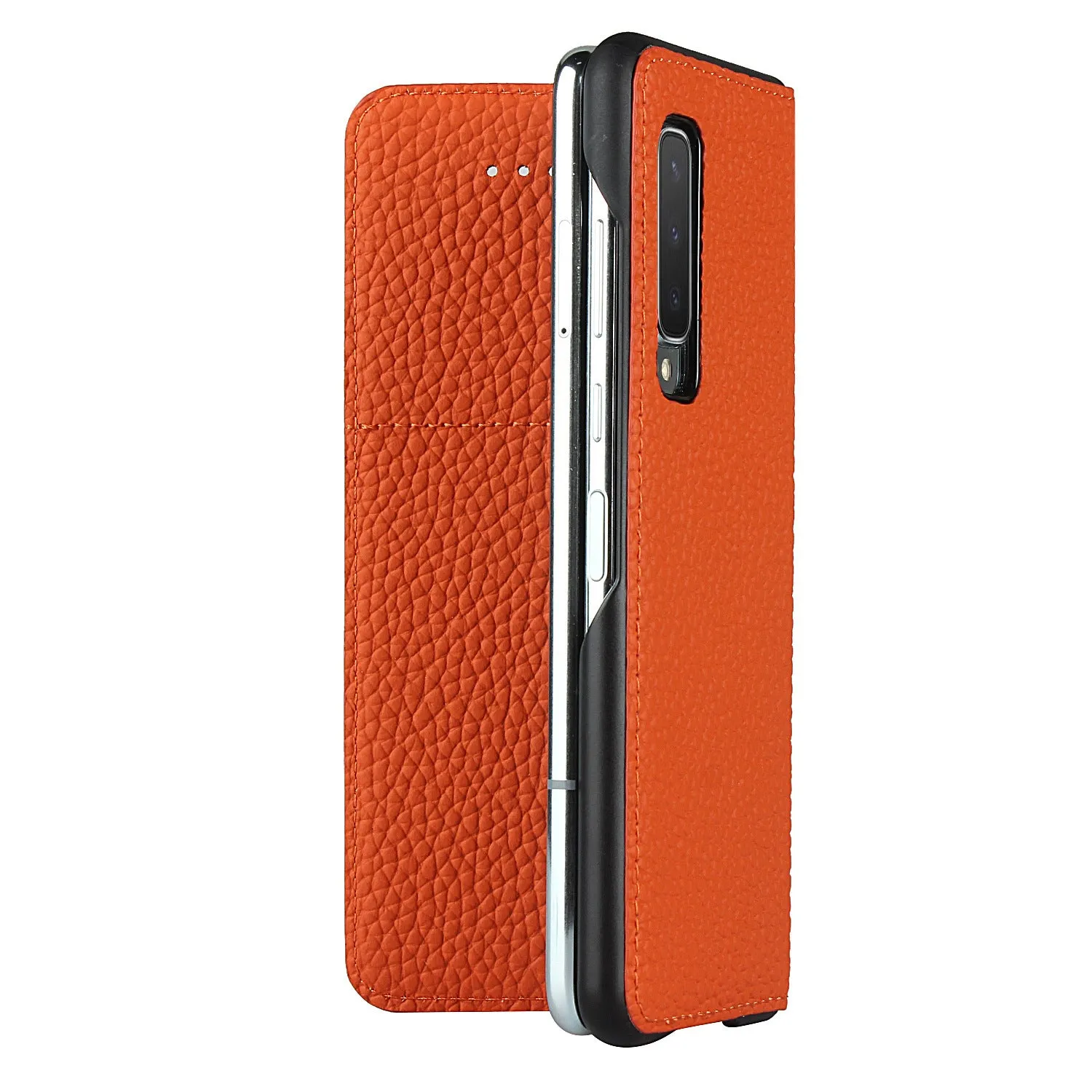 Samsung Galaxy Z fold Bracket leather Black Shockproof phone case for card slot wallet