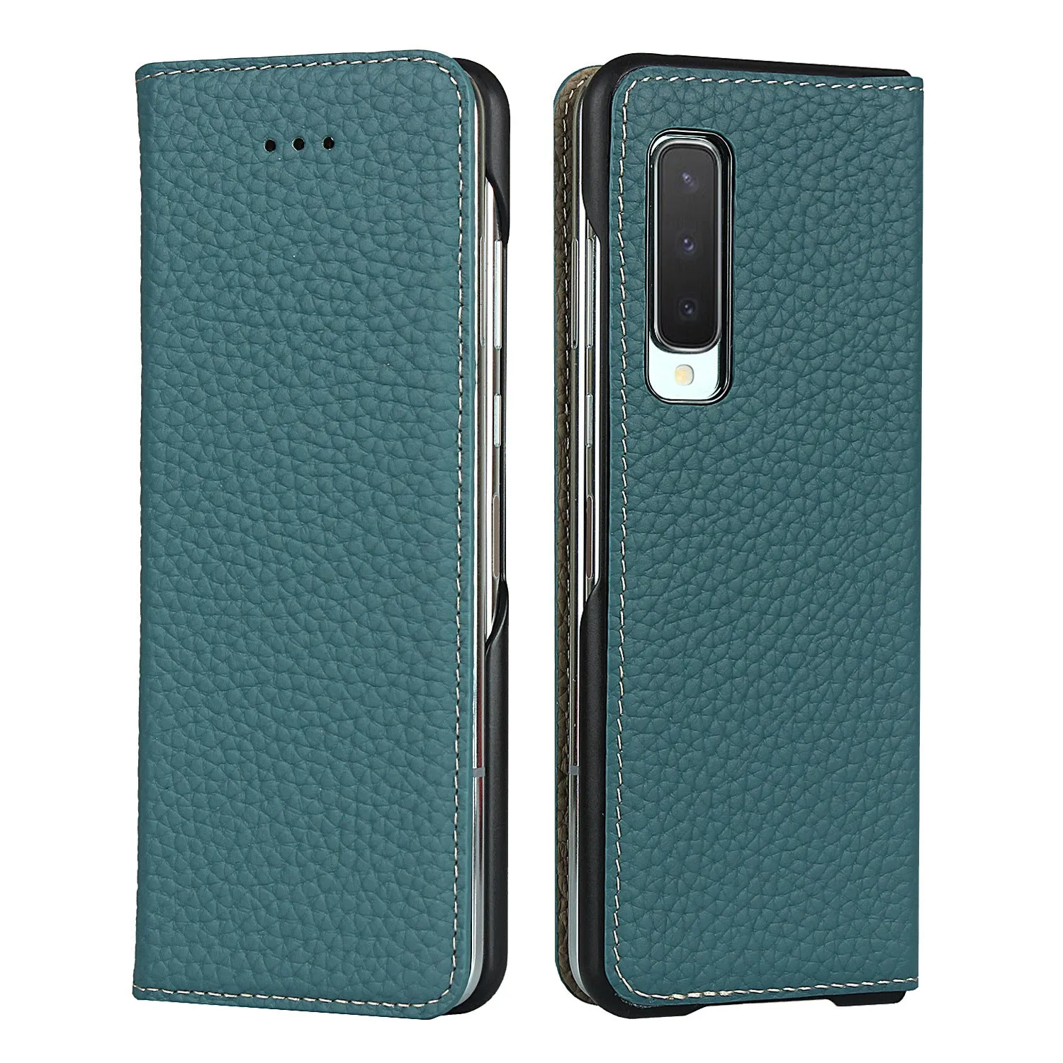 Samsung Galaxy Z fold Bracket leather Black Shockproof phone case for card slot wallet