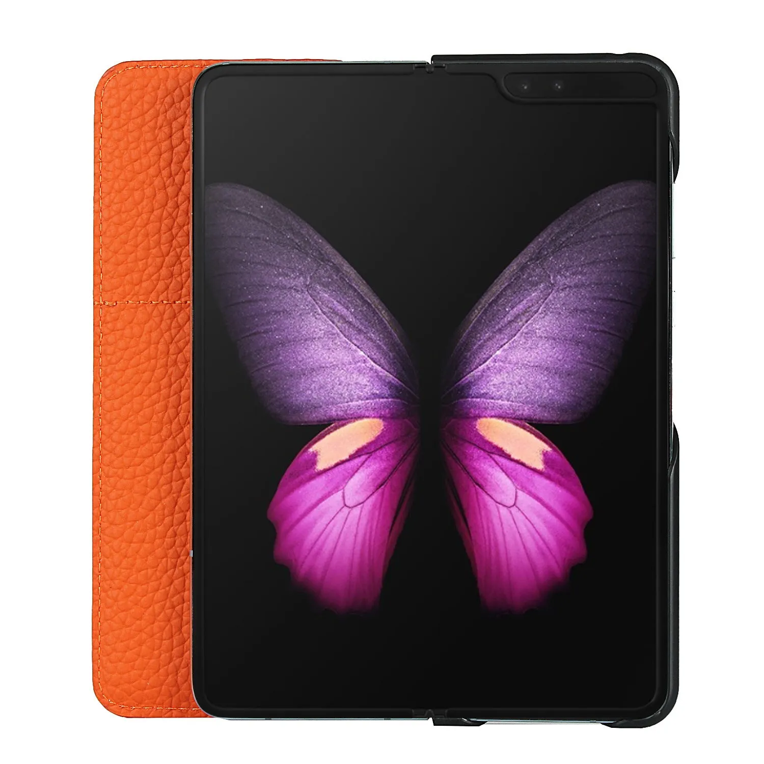Samsung Galaxy Z fold Bracket leather Black Shockproof phone case for card slot wallet