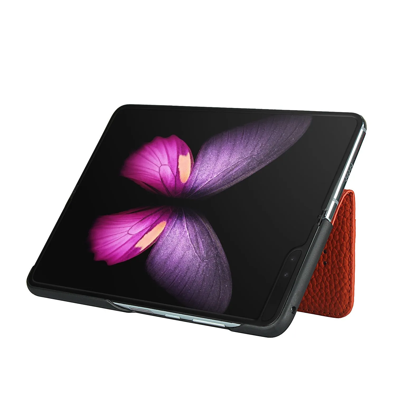 Samsung Galaxy Z fold Bracket leather Black Shockproof phone case for card slot wallet