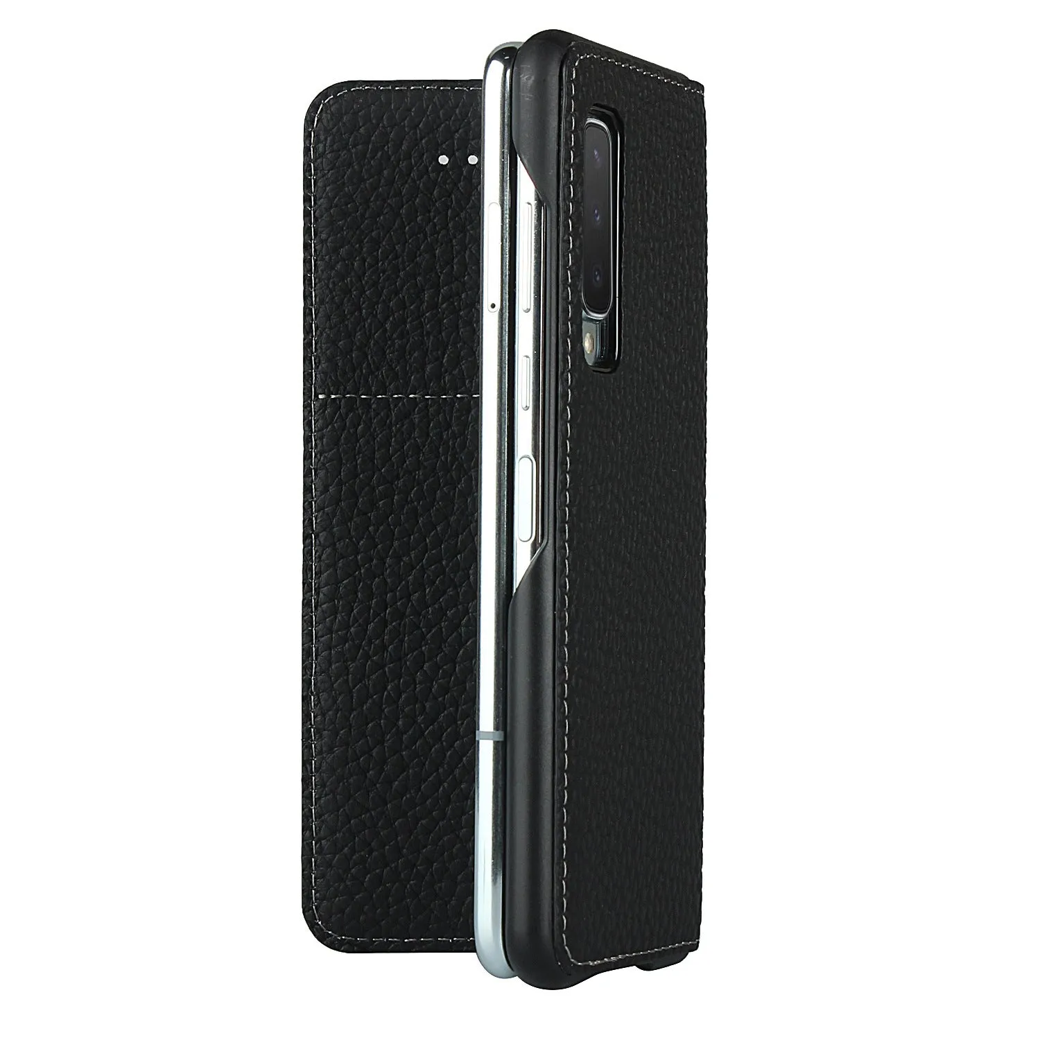 Samsung Galaxy Z fold Bracket leather Black Shockproof phone case for card slot wallet