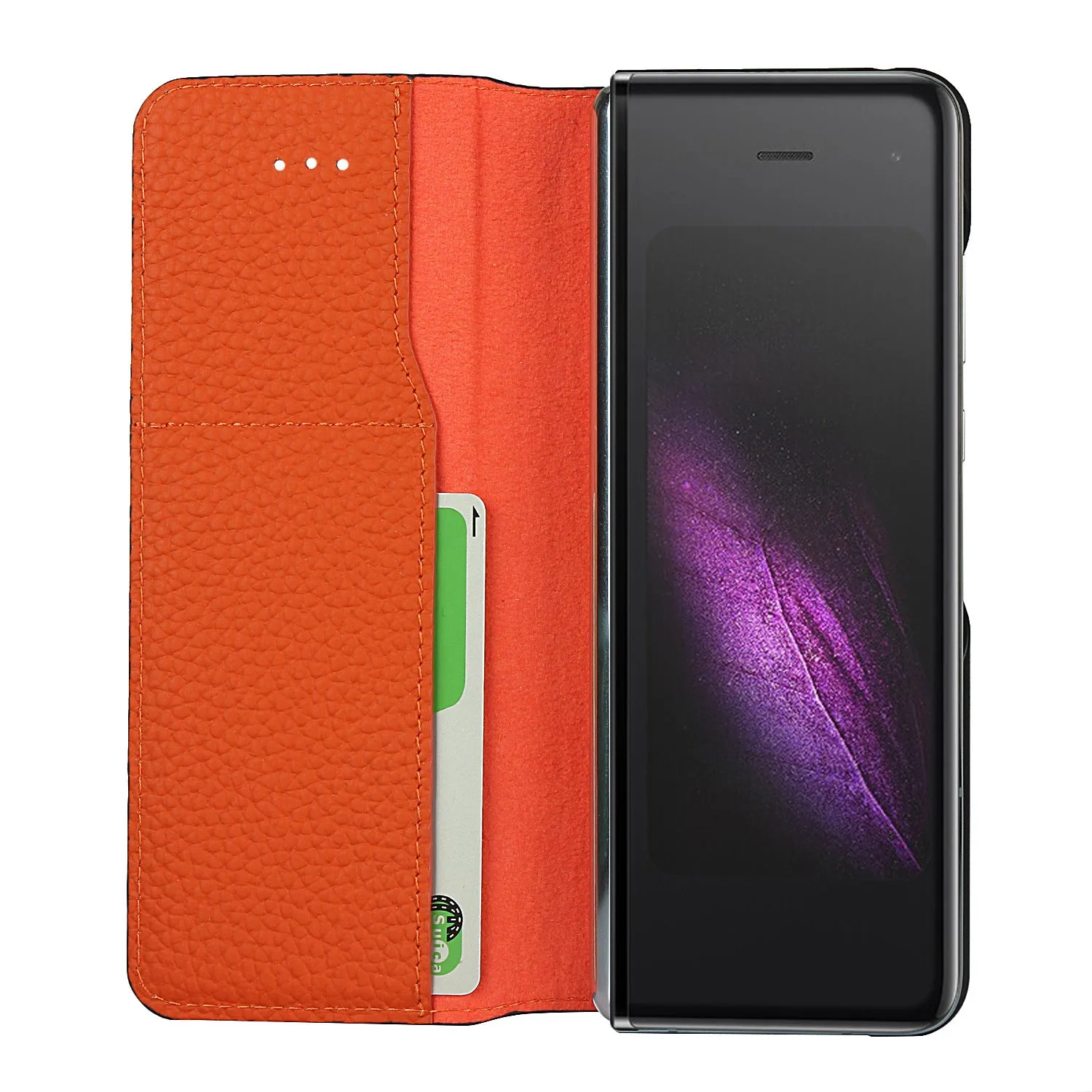 Samsung Galaxy Z fold Bracket leather Black Shockproof phone case for card slot wallet