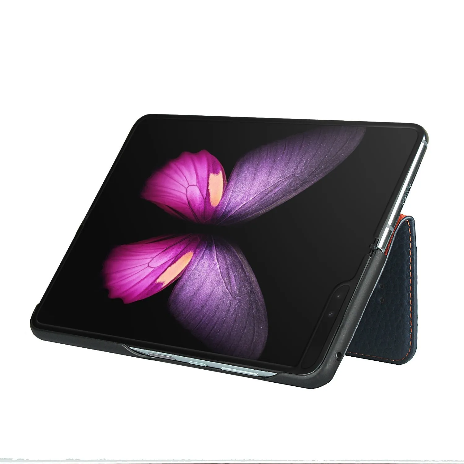 Samsung Galaxy Z fold Bracket leather Black Shockproof phone case for card slot wallet
