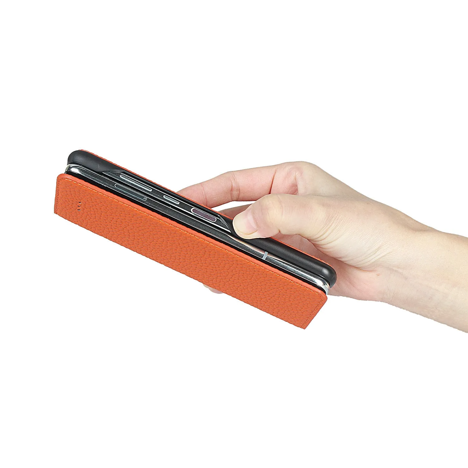 Samsung Galaxy Z fold Bracket leather Black Shockproof phone case for card slot wallet
