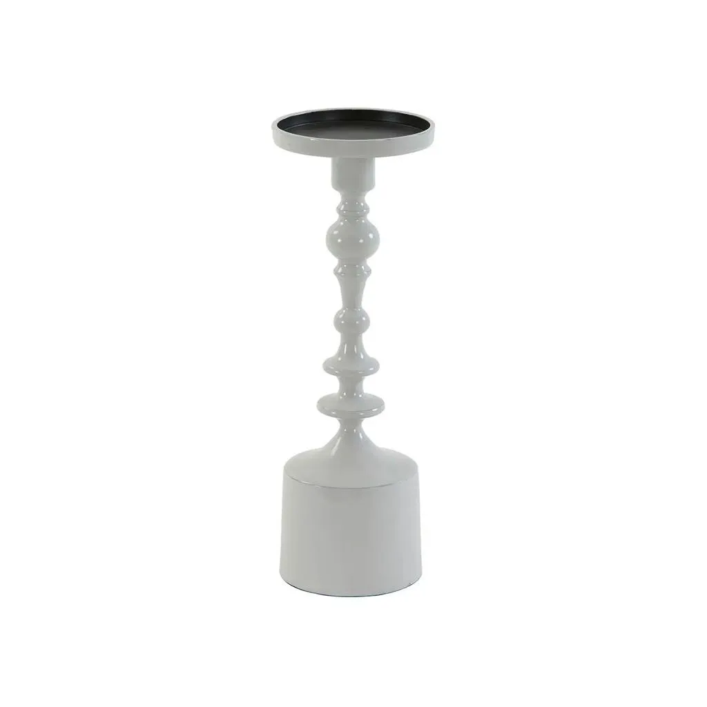 SHEVA SHINY LIGHT GREY CANDLE HOLDER