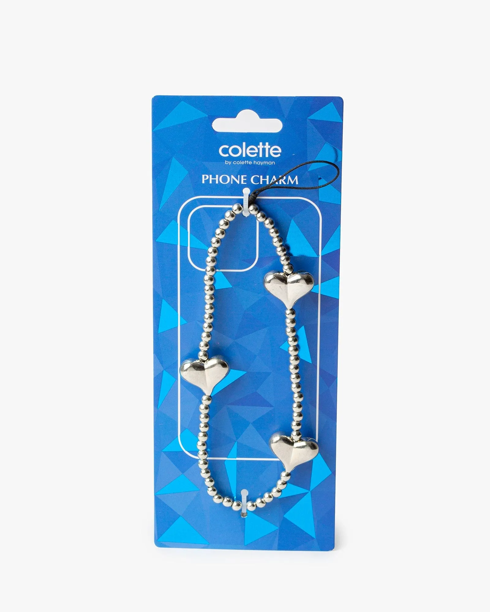 Silver Love Heart Phone Charm