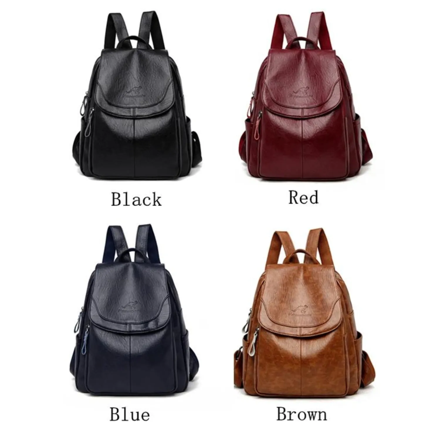Sleek Urban Leather Backpack for Women