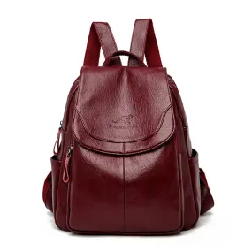 Sleek Urban Leather Backpack for Women