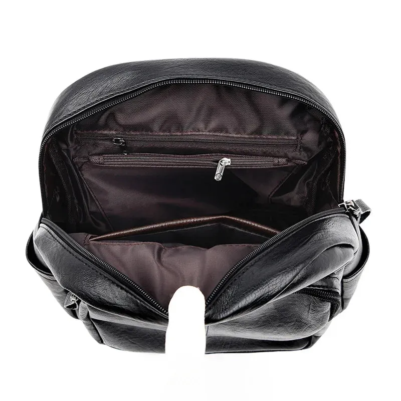 Sleek Urban Leather Backpack for Women