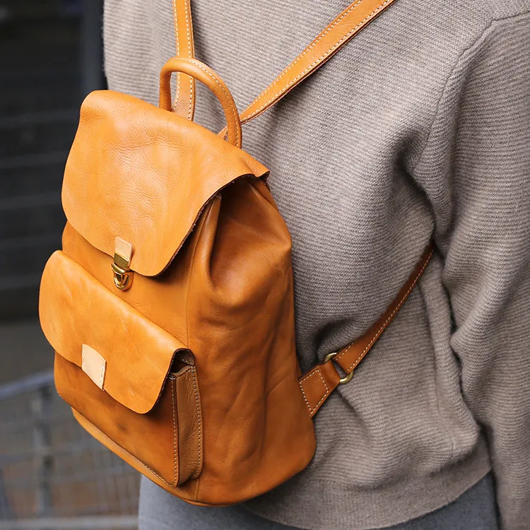 Small Ladies Leather Rucksack Leather Backpack Purse Bag For Women