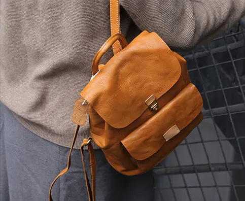 Small Ladies Leather Rucksack Leather Backpack Purse Bag For Women
