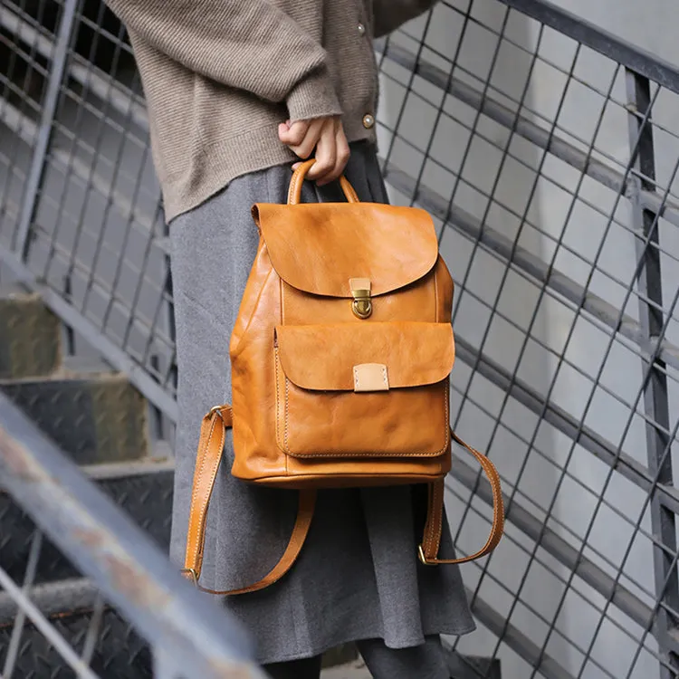 Small Ladies Leather Rucksack Leather Backpack Purse Bag For Women