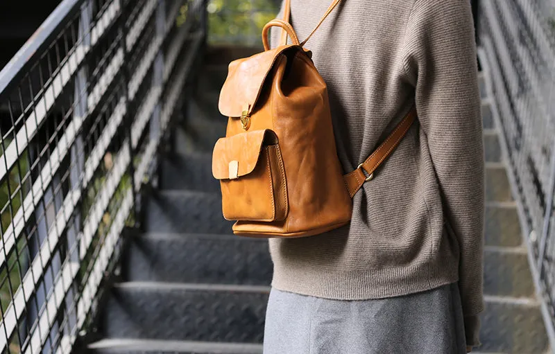 Small Ladies Leather Rucksack Leather Backpack Purse Bag For Women