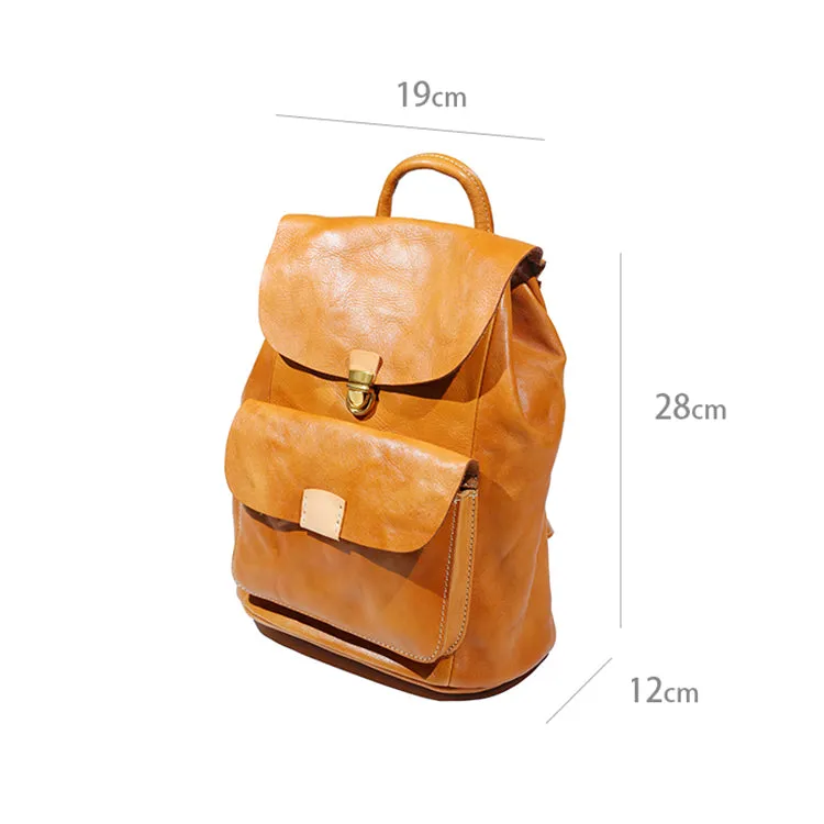 Small Ladies Leather Rucksack Leather Backpack Purse Bag For Women