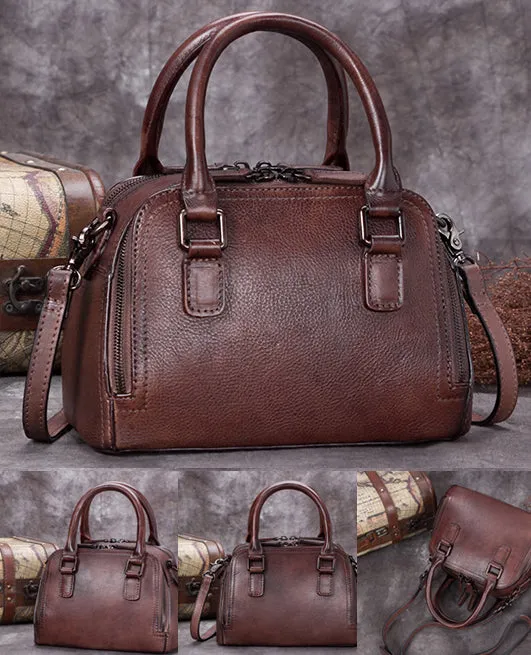 Small Womens Full Grain Leather Handbags Leather Crossbody Purse For Women