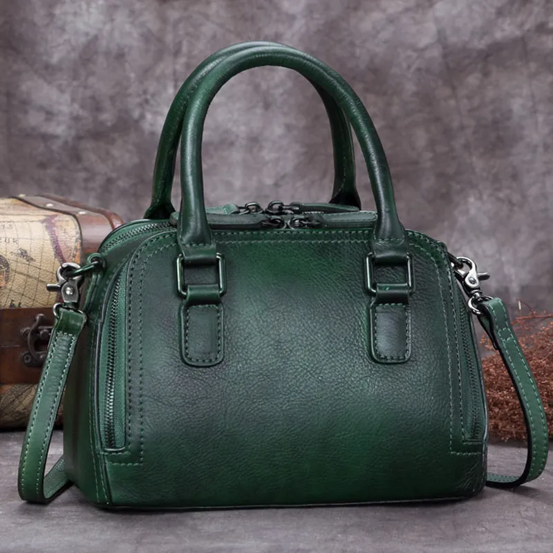 Small Womens Full Grain Leather Handbags Leather Crossbody Purse For Women