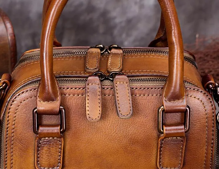 Small Womens Full Grain Leather Handbags Leather Crossbody Purse For Women
