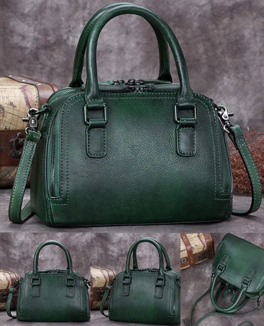 Small Womens Full Grain Leather Handbags Leather Crossbody Purse For Women