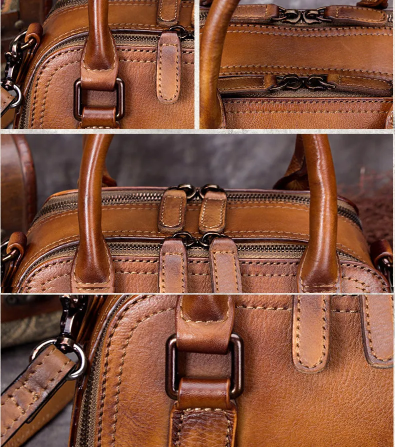 Small Womens Full Grain Leather Handbags Leather Crossbody Purse For Women