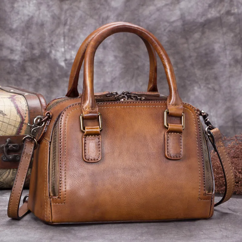 Small Womens Full Grain Leather Handbags Leather Crossbody Purse For Women