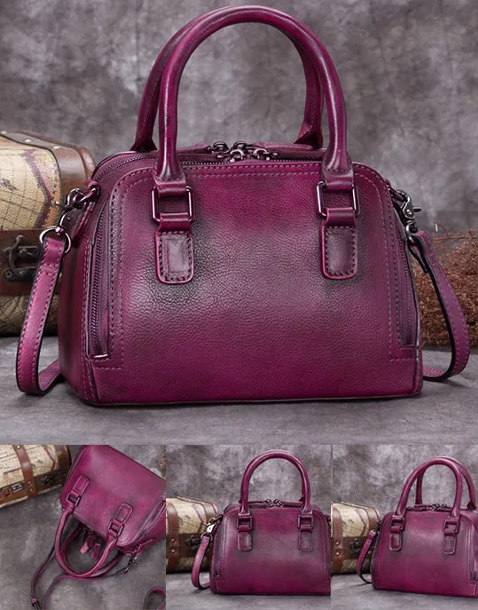 Small Womens Full Grain Leather Handbags Leather Crossbody Purse For Women