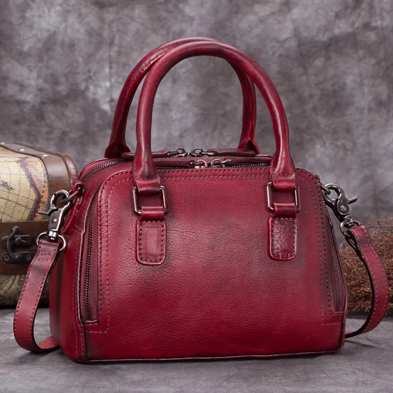 Small Womens Full Grain Leather Handbags Leather Crossbody Purse For Women