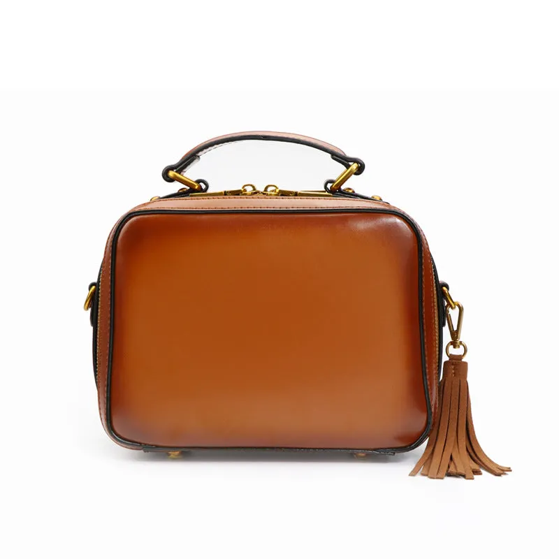 Small Womens Squar Leather Crossbody Purse Shoulder Handbags For Women