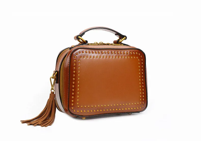 Small Womens Squar Leather Crossbody Purse Shoulder Handbags For Women
