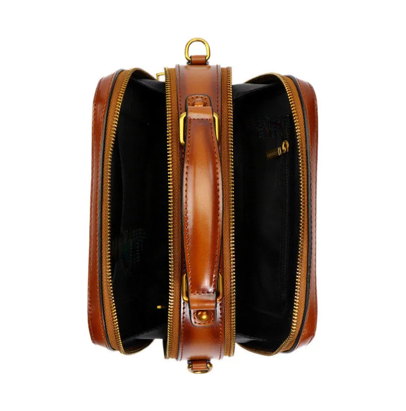 Small Womens Squar Leather Crossbody Purse Shoulder Handbags For Women