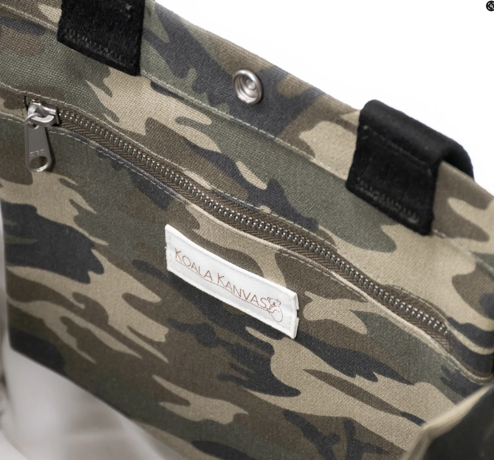 Split Letter Monogram Green Camo North South Bag with Stripe Strap