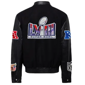 SUPER BOWL 2024 WOOL & LEATHER VARSITY JACKET Black/Black
