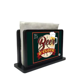 Tissue Holder Paper Napkin Stand - Beer O'Clock
