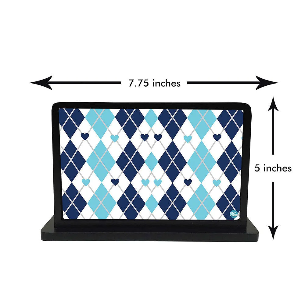 Tissue Holder Paper Napkin Stand - Blue Diamonds