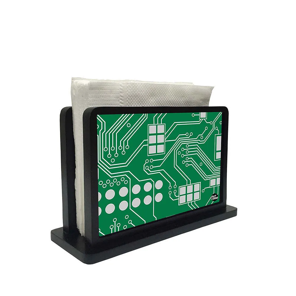 Tissue Holder Paper Napkin Stand - Circuit Board Green