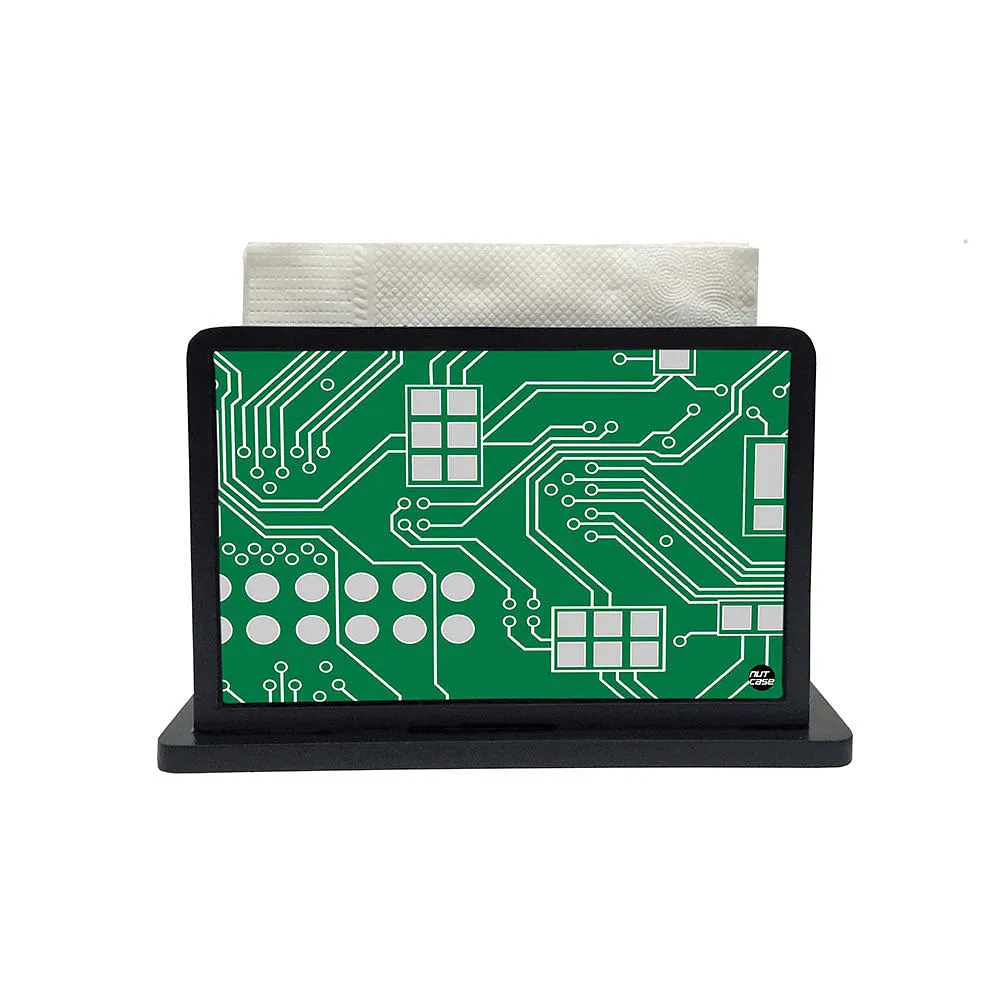 Tissue Holder Paper Napkin Stand - Circuit Board Green